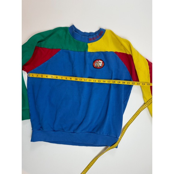 Teddy Fresh Color Block Crewneck Sweatshirt "Need A Hug" Embroidered Size M - Picture 5 of 7